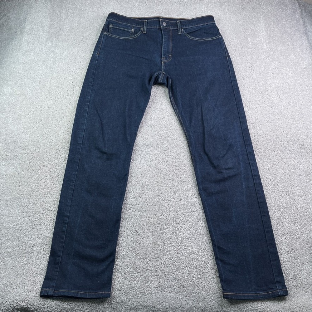 Levis Jeans Mens 34x34 Blue 502 Tapered Fit Dark Wash Stretch Denim Casual